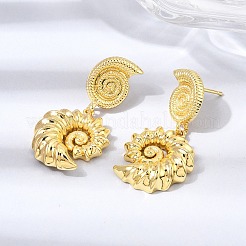 Brass Dangle Stud Earrings&nbsp;EJEW-D355-04G