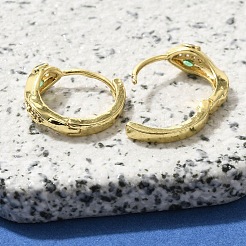 Brass Clear Cubic Zirconia Hoop Earrings&nbsp;EJEW-M047-02G