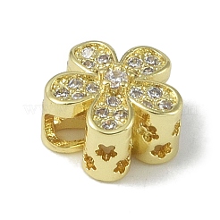 Rack Plating Brass Micro Pave Clear Cubic Zirconia Beads&nbsp;KK-A220-11B-G