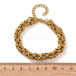 304 Stainless Steel Byzantine Chains Bracelets for Women&nbsp;BJEW-F536-13G