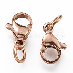 Ion Plating(IP) 304 Stainless Steel Lobster Claw Clasps&nbsp;STAS-G240-01B-RG