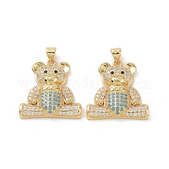 Brass Cubic Zirconia Pendants&nbsp;KK-G453-20G
