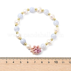 Adjustable Natural Blue Lace Agate Stretch Bracelets&nbsp;BJEW-JB14143