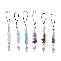 6Pcs Mixed Stone Phone Hand Strap Chains&nbsp;HJEW-JM04130