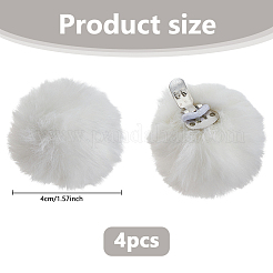 4Pcs Artificial Wool Pompom Ball Shoe Buckle Clips&nbsp;HJEW-WH00198