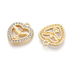 Alloy Rhinestone Pendants&nbsp;FIND-N008-14KCG