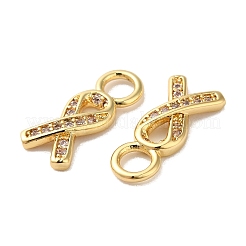 Rack Plating Brass Pave Cubic Zirconia Charms&nbsp;KK-O142-43G