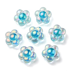 UV Plating Rainbow Iridescent Transparent Acrylic Beads&nbsp;OACR-C007-11C