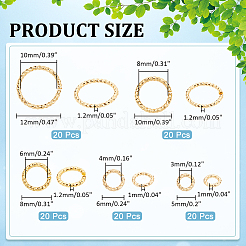 100Pcs 5 Styles Brass Open Jump Rings for Chainmaille Weaves&nbsp;KK-PH0006-21