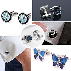 20Pcs Man's 201 Stainless Steel Cufflinks Findings&nbsp;STAS-SC00008-86