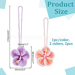 2Pcs 2 Colors Polycotton Pendant Decorations&nbsp;HJEW-AR0001-19