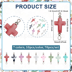 70Pcs 7 Colors Two Tone Cross Acrylic Connector Charms&nbsp;PALLOY-PH01848