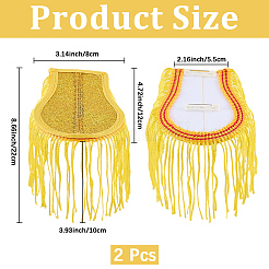 1 Pair Non-woven Fabrics & Polyester Tassel Epaulettes&nbsp;AJEW-CN0007-72A-01