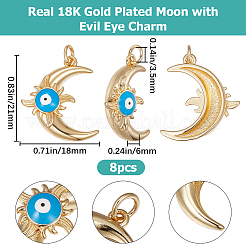 8Pcs Eco-Friendly Brass Enamel Pendants&nbsp;KK-BBC0008-76