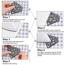 Diamond Computerized Embroidery Cloth Iron On/Sew On Patches&nbsp;AJEW-WH0029-39