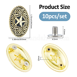 10Pcs Oval Star Zinc Alloy Bag Decorative Clasps&nbsp;FIND-FH0011-49AG
