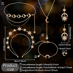Moon & Star & Sun Rhinestone Jewelry Set&nbsp;SJEW-AN0001-53