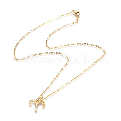 304 Stainless Steel Rhinestone Pendant Necklaces&nbsp;NJEW-F275-28G