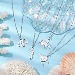 Non-Tarnish Ocean Theme Pendant Necklaces&nbsp;NJEW-JN04871