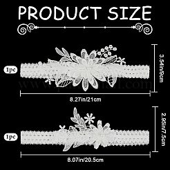 3D Flower Polyester Lace Elastic Bridal Garters&nbsp;AJEW-WH0470-03A