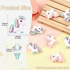 10Pcs 2 Colors Silicone Beads&nbsp;SIL-YW0003-65