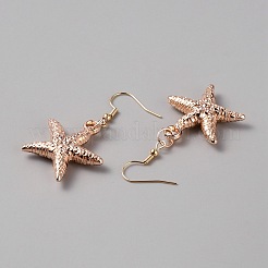 Iron Starfish & Natural Shell & Plastic Pearl Charm Bracelet & Dangle Earrings & Bib Necklaces Set&nbsp;SJEW-WH0011-02RG