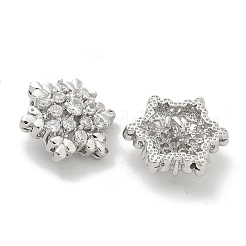 Rack Plating Brass Micro Pave Clear Cubic Zirconia Buttons&nbsp;KK-K293-11P