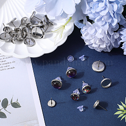 160Pcs 4 Size 304 Stainless Steel Stud Earrings Findings&nbsp;STAS-SC0007-61