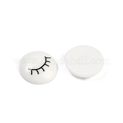 White and Black Flat Round Cartoon Resin Cabochons&nbsp;LS-CRES-Q009-01D