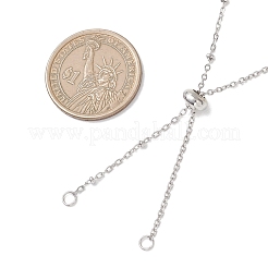 304 Stainless Steel Cable Chain Satellite Chain Slider Necklace Making&nbsp;AJEW-JB01511-02