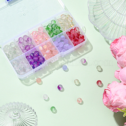 250Pcs 10 Colors Frosted Spray Painted Glass Beads&nbsp;GLAA-YW0005-42
