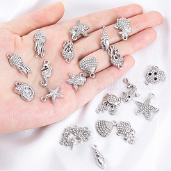 24Pcs 12 Styles Alloy Crystal Rhinestone Pendants&nbsp;FIND-BM0001-79B