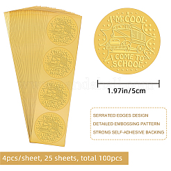 Plastic Self Adhesive Gold Foil Embossed Stickers&nbsp;DIY-WH0211-279