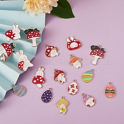 32Pcs 16 Style Alloy Enamel Pendants&nbsp;ENAM-SZ0002-69