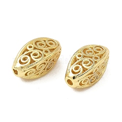 Brass Hollow Oval Beads&nbsp;KK-K293-53G