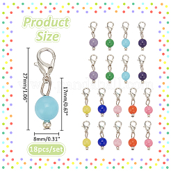 18Pcs 9 Colors Cat Eye Pendant Locking Stitch Markers&nbsp;HJEW-AB00637