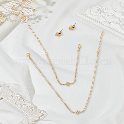 Brass Rhinestone Bracelets & Stud Earrings & Pendant Necklaces Sets&nbsp;SJEW-LP0001-98G