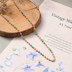 304 Stainless Steel Enamel Twisted Chain Necklaces&nbsp;NJEW-JN03154