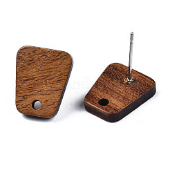 Walnut Wood Stud Earring Findings&nbsp;X-MAK-N032-017