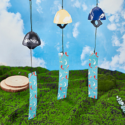 3Pcs 3 Colors Japanese Cast Iron & Ceramic Wind Chime&nbsp;HJEW-BC0001-64