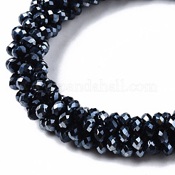 Faceted Electroplate Glass Beads Stretch Bracelets&nbsp;BJEW-S144-002G-01