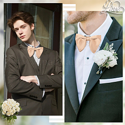 1PC Polyester Imitation Silk Bow Ties for Bridegroom&nbsp;AJEW-SP0003-31D