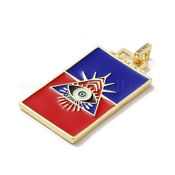 Brass Micro Pave Cubic Zirconia Pendant with Enamel&nbsp;KK-H458-02G-G01