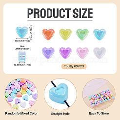 60Pcs UV Plating Opaque Acrylic Beads&nbsp;OACR-TA0014-47