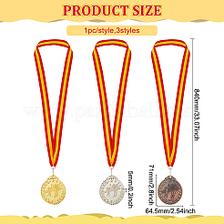 3Pcs 3 Colors Alloy Award Volleyball Medal&nbsp;AJEW-FG0003-28