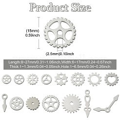 45Pcs 15 Styles 304 Stainless Steel Pendants&nbsp;STAS-CJ0003-68