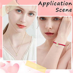 8Pcs Brass Rectangle with Heart Charms&nbsp;KK-BBC0025-21