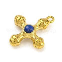 Natural Lapis Lazuli & 304 Stainless Steel Cross Pendants&nbsp;LS-STAS-H221-01G-06