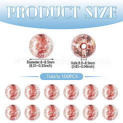 100Pcs Crackle Transparent Glass Beads&nbsp;GLAA-TADJ0001-12H