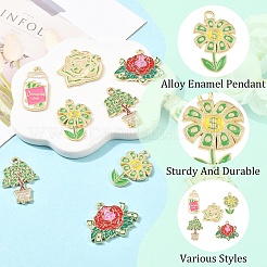 10Pcs 5 Styles Alloy Enamel Pendants&nbsp;ENAM-YW0008-68